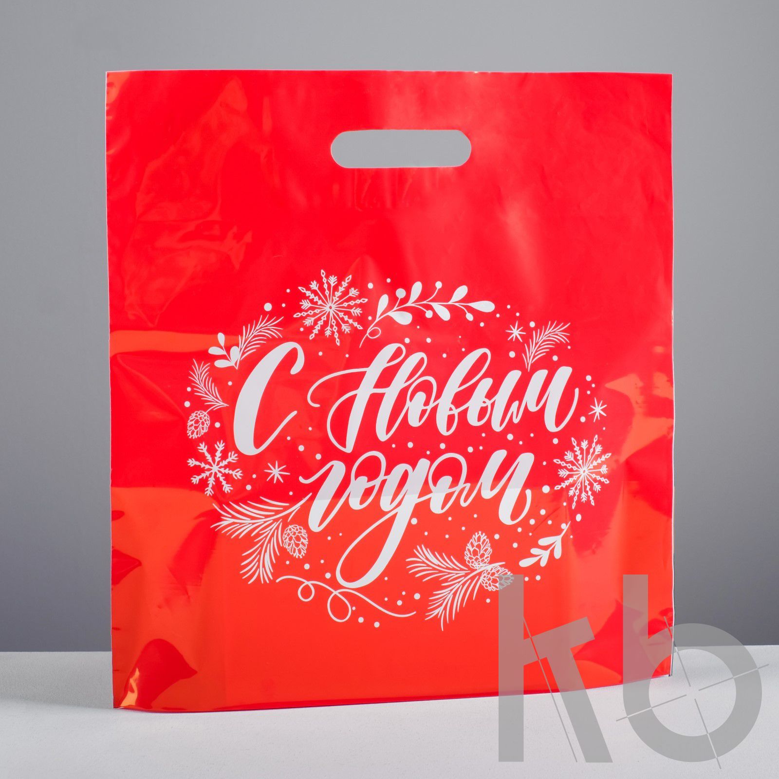 Пакет ПВД новогодний с шелкографией