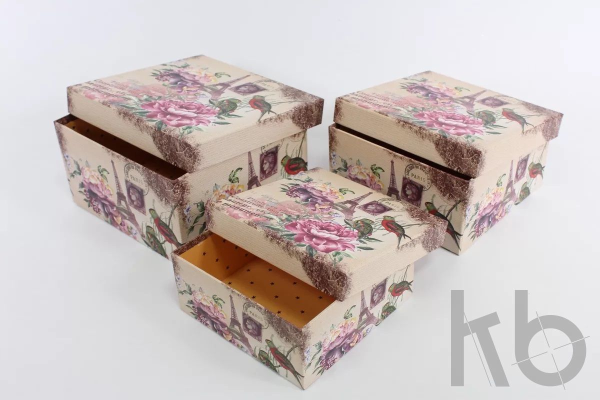 Кашированная коробка крышка-дно с печатью