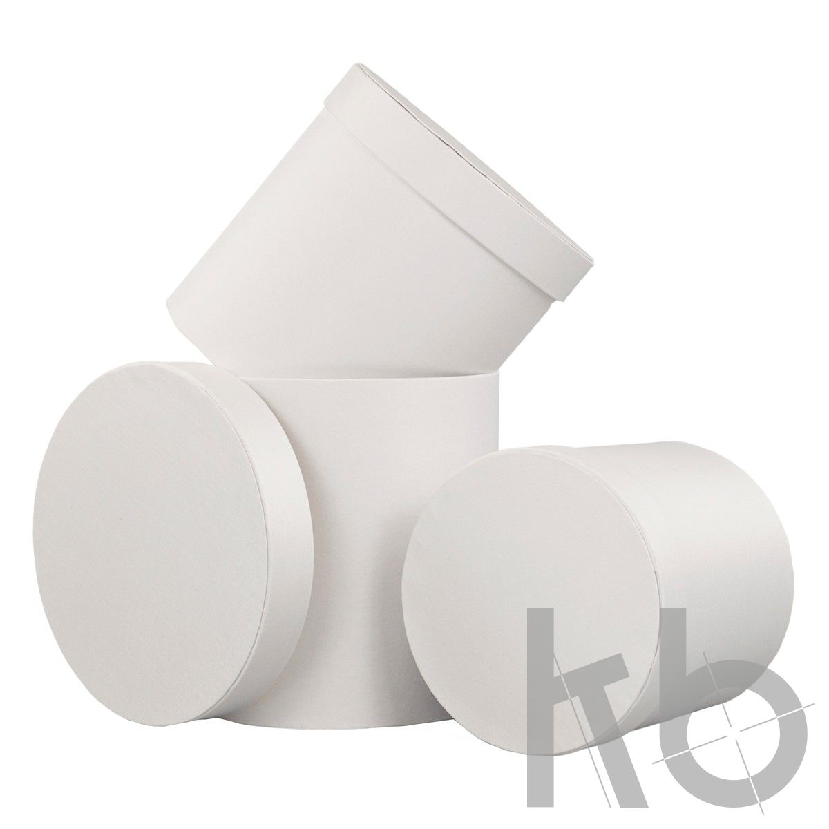 Круглые кашированные коробки белые