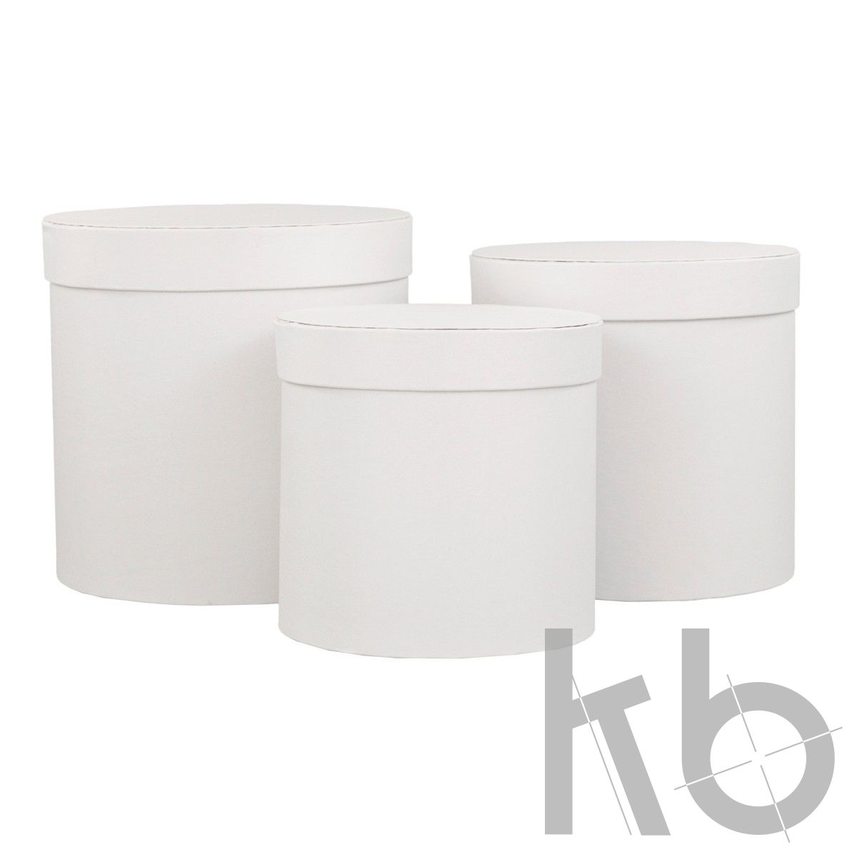 Круглые кашированные коробки белые