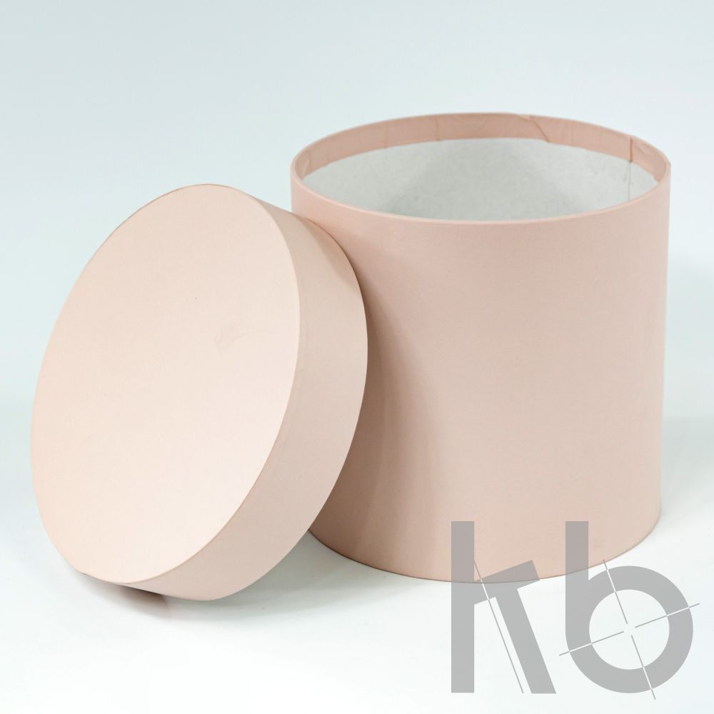 Круглая подарочная коробка кремовая