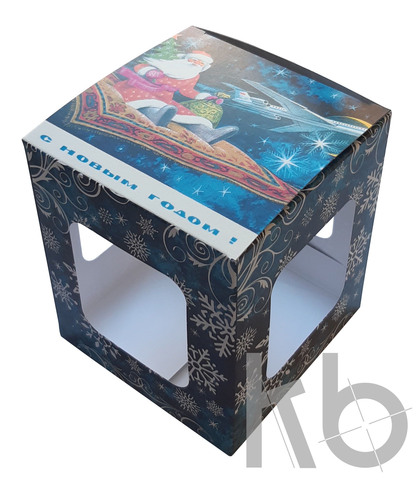 Коробка на 1 шар с Дедом Морозом