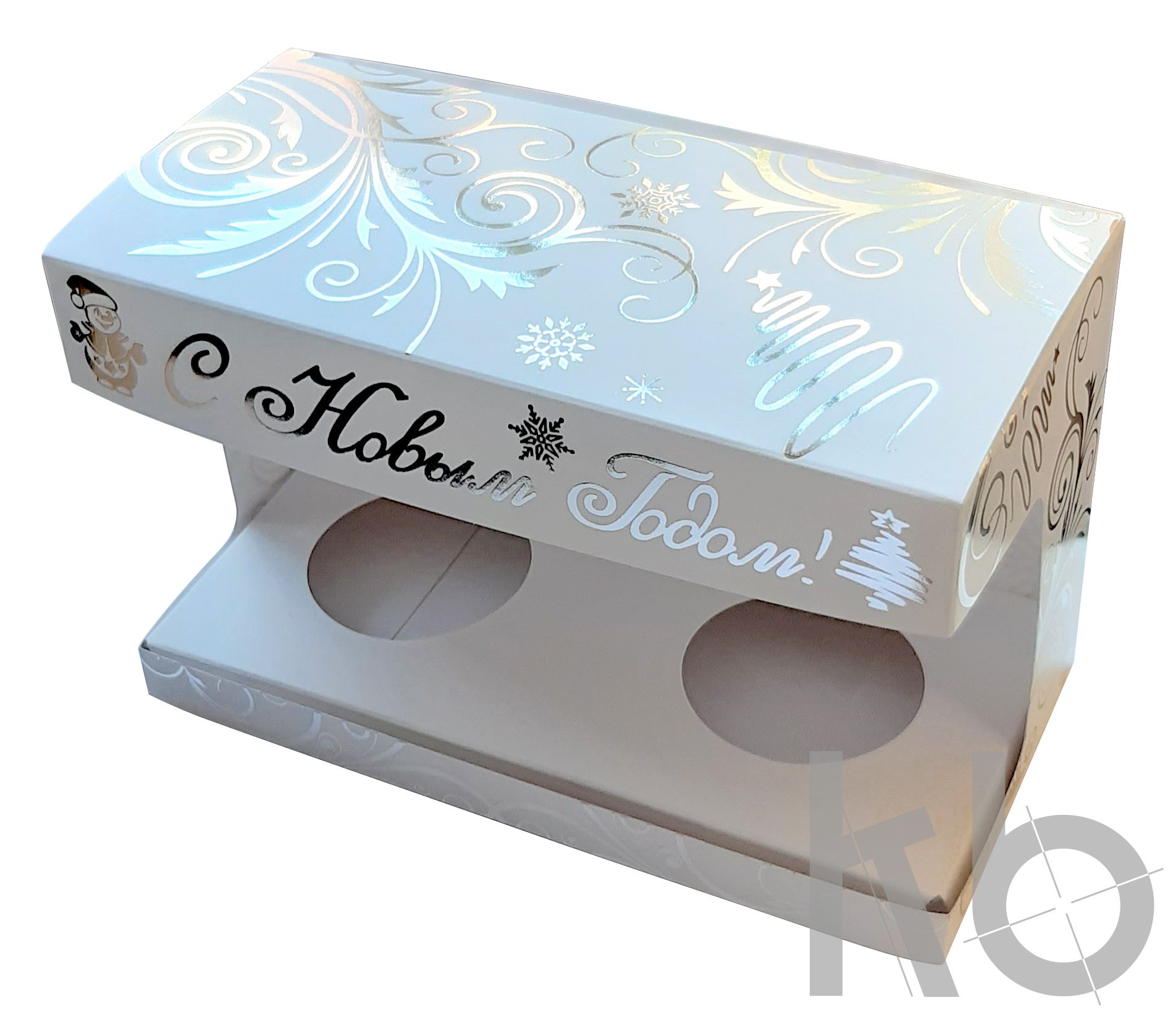 Коробка на 2 шара с узорами