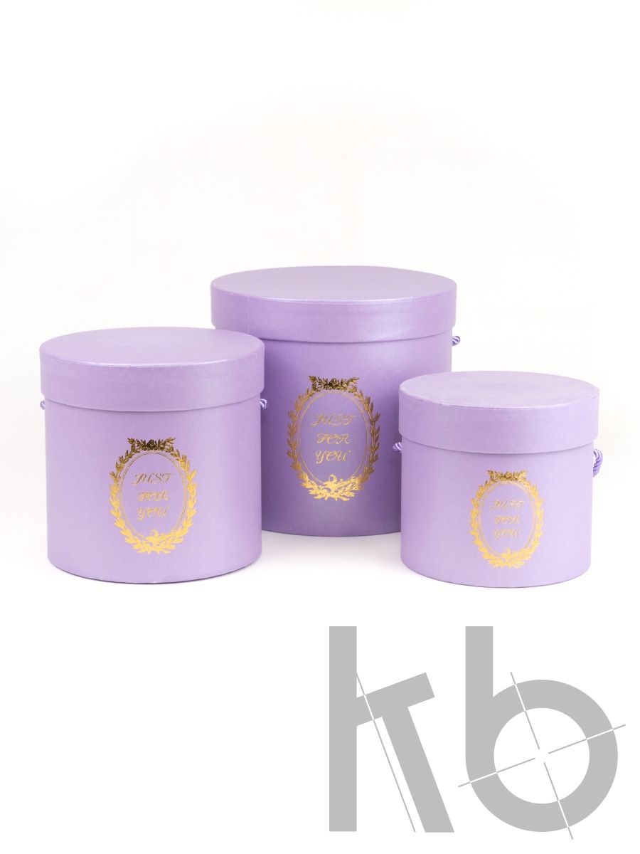 Коробка круглая кашированная с тиснением