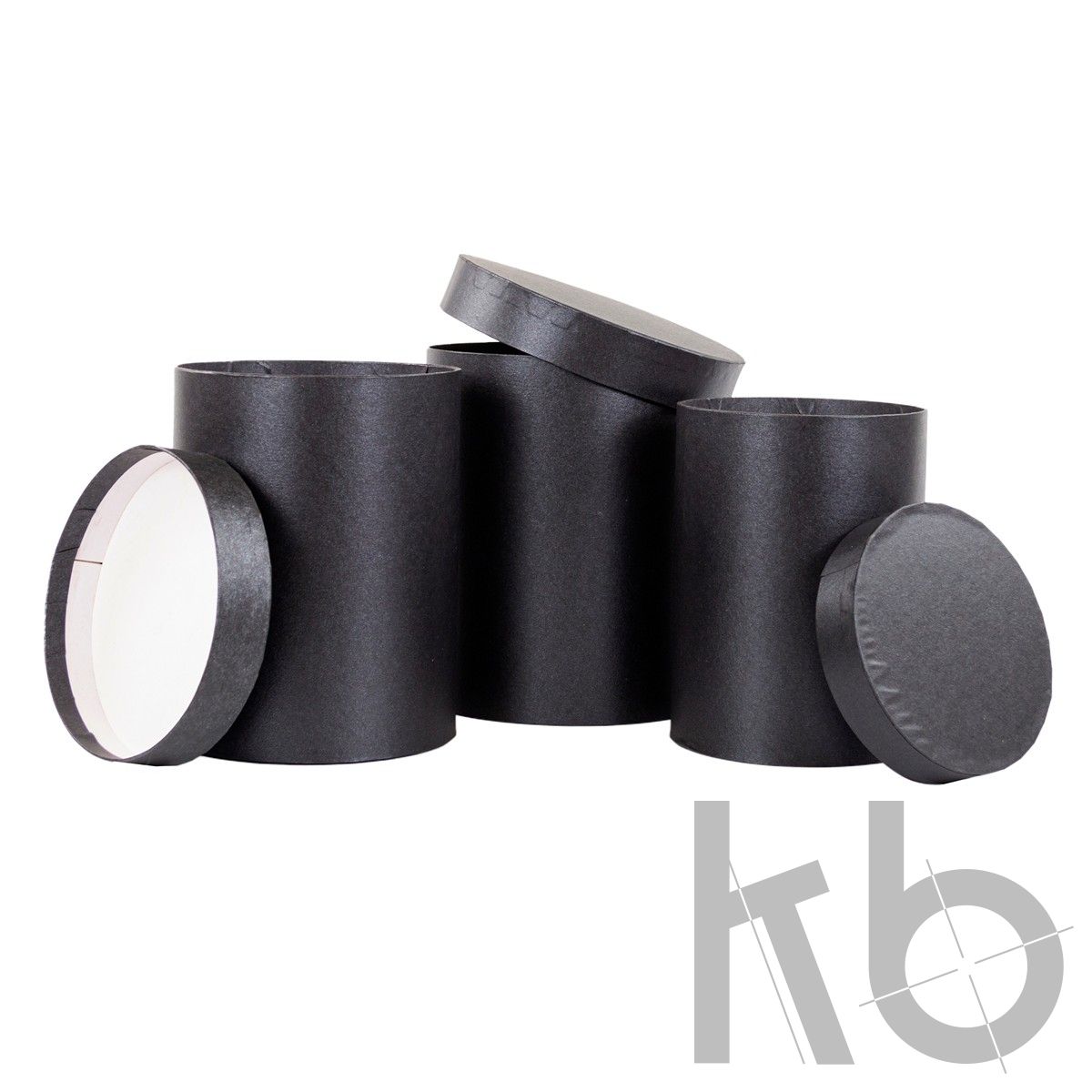 Коробки круглые кашированные черные