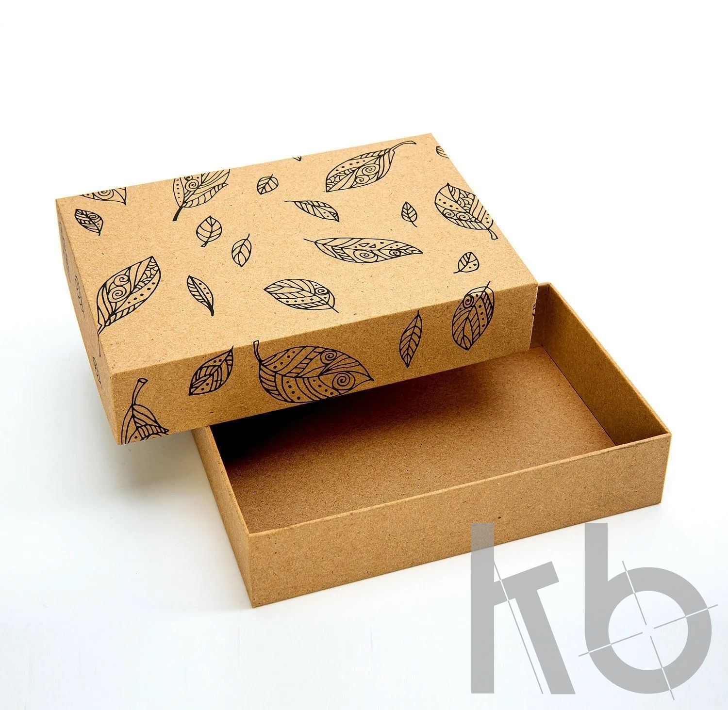 Коробка крышка-дно из крафт картона с печатью в 1 цвет