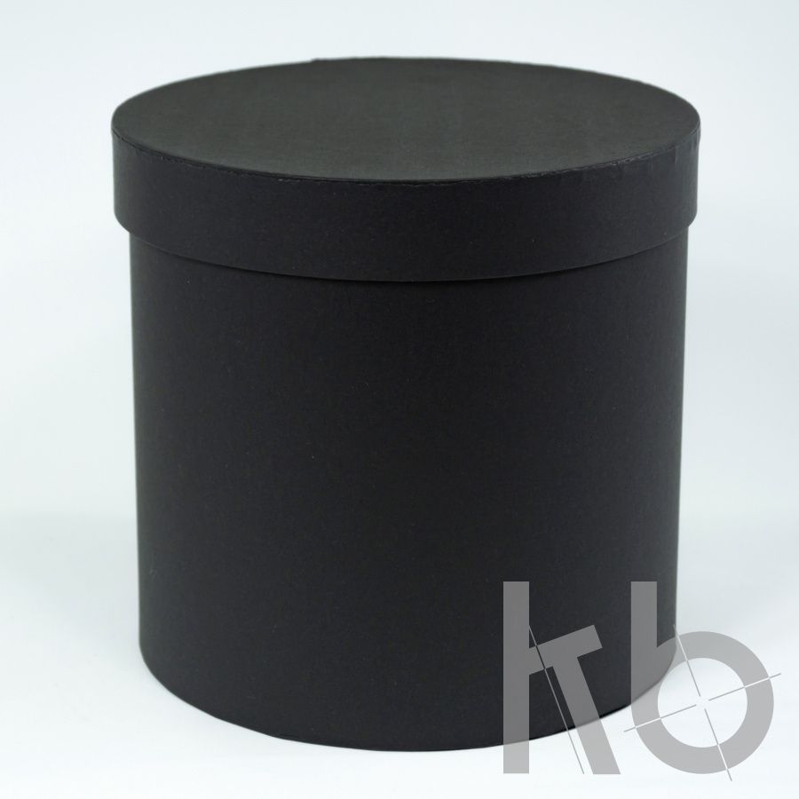 Черная круглая коробка с крышкой