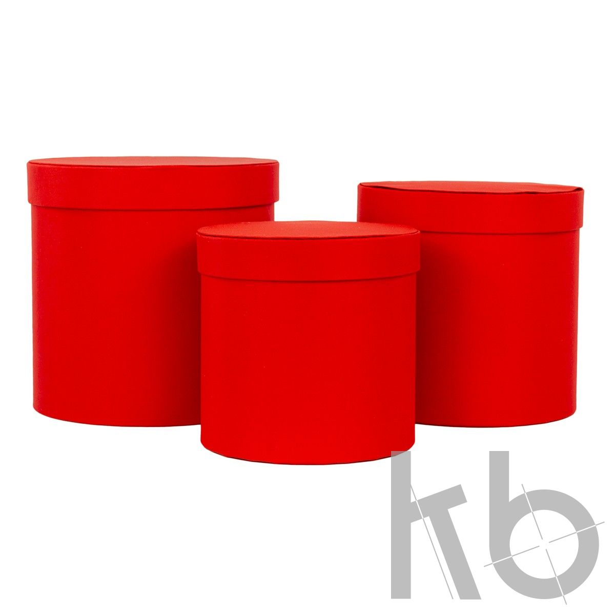 Круглые красные кашированные коробки