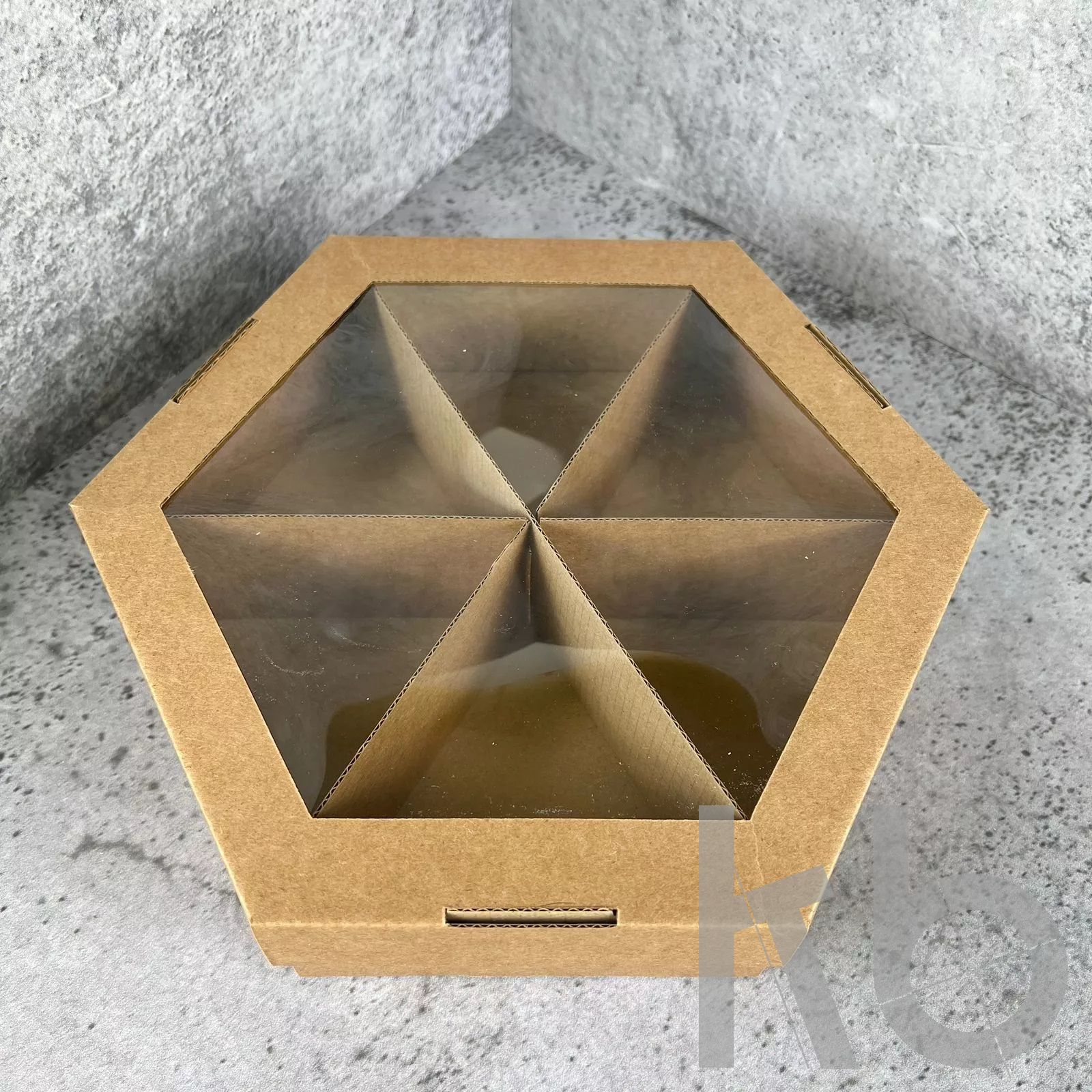 Коробка шестигранник из МГК с крышкой