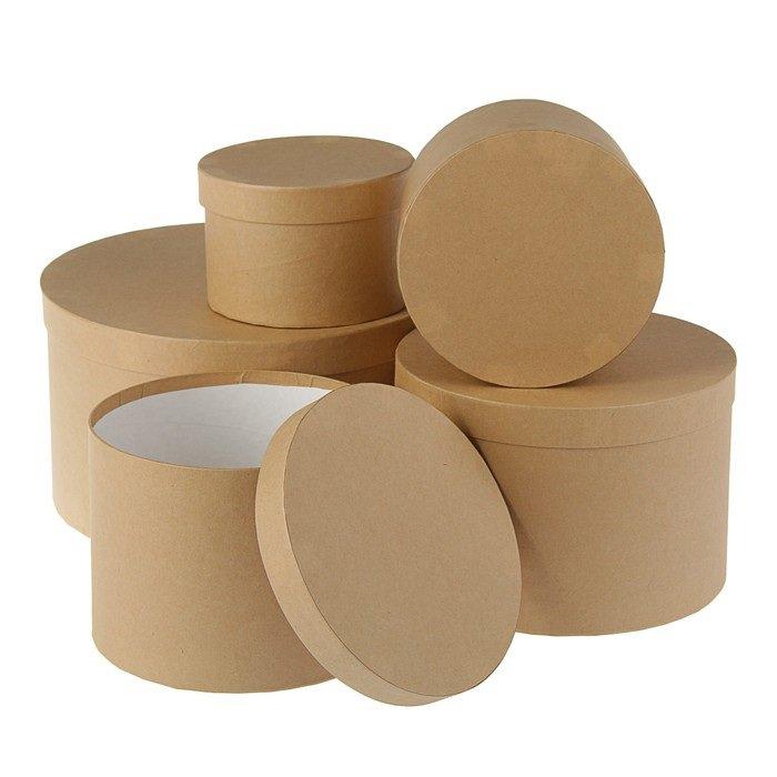 Круглые подарочные коробки крафт без лого