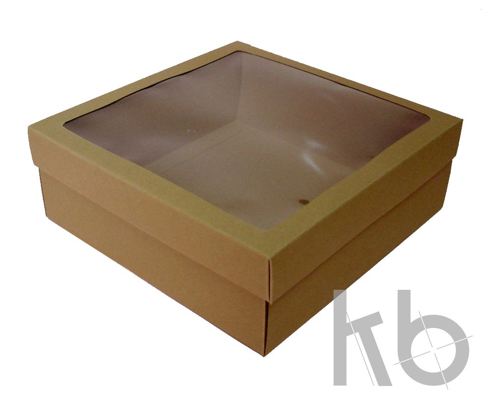 крафт коробка с прозрачной крышкой