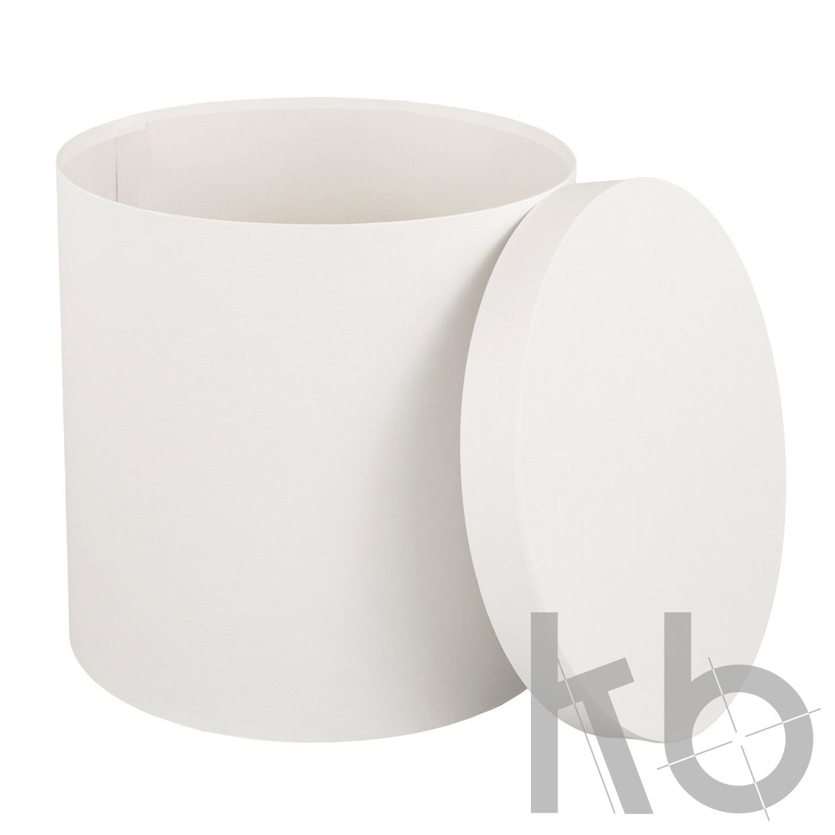 Круглая коробка с крышкой белая