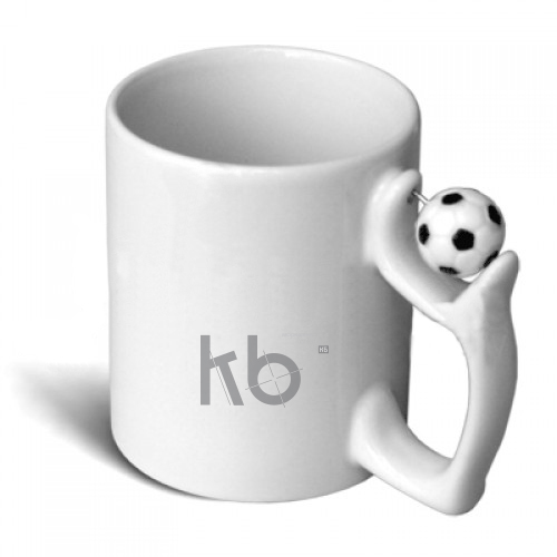 Кружка белая с футбольным мячом, 330мл для сублимации Кружка белая с футбольным мячом, 330мл для сублимации