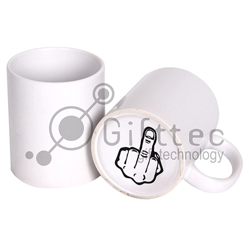 Кружка белая с печатью на дне FUCK для сублимации Кружка белая с печатью на дне FUCK для сублимации