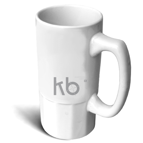 Кружка пивная керамическая высокая d=7.8см, h=16см, 500мл для сублимации Кружка пивная керамическая высокая d=7.8см, h=16см, 500мл для сублимации