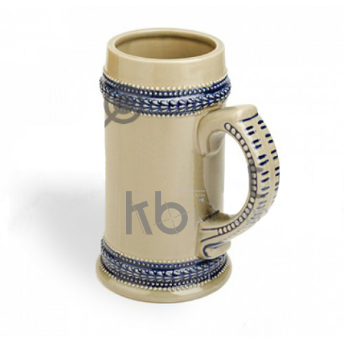 Кружка пивная керамическая с голубой каёмкой для сублимации Кружка пивная керамическая с голубой каёмкой для сублимации