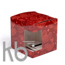 Коробка подарочная для кружки с окном "Сердечки" Коробка подарочная для кружки с окном "Сердечки"