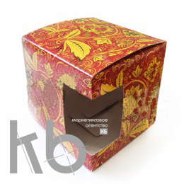 Коробка подарочная для кружки с окном "Хохлома" Коробка подарочная для кружки с окном "Хохлома"