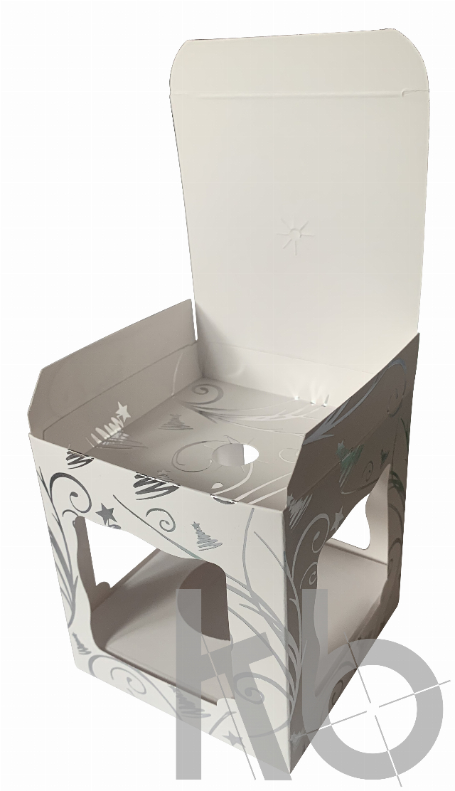 Коробка под шар 65 мм с серебристыми узорами Коробка под шар 65 мм с серебристыми узорами