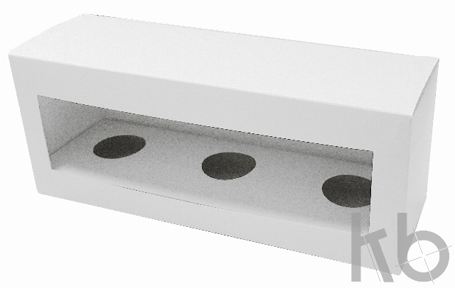 Коробка под 3 шара 80 мм в ряд с окошком белая Коробка под 3 шара 80 мм в ряд с окошком белая